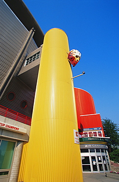 Detail of the Saddledome Arena, Calgary, Alberta, Canada, North America