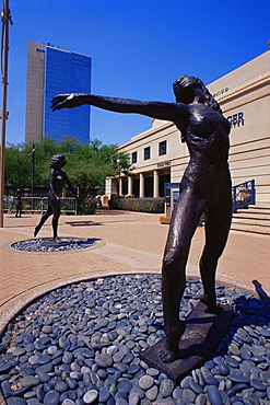 Sculptures outside the Herberger Theater, Phoenix, Arizona, United States of America, North America