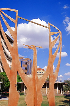 Sculpture of phoenix, Calvin C. Goode Municipal Building, Phoenix, Arizona, United States of America, North America