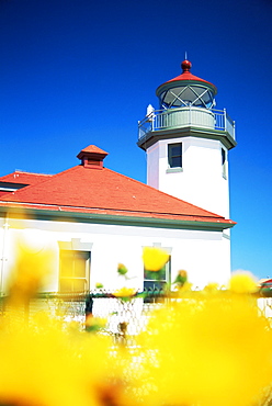 Alki Point Lighthouse, Puget Sound, Seattle, Washington state, United States of America, North America