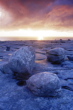 Rock formations, The Burren, County Clare, Munster, Republic of Ireland, Europe