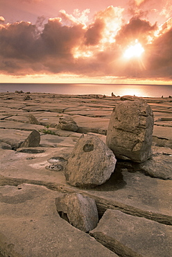 Rock formations, The Burren, County Clare, Munster, Republic of Ireland, Europe