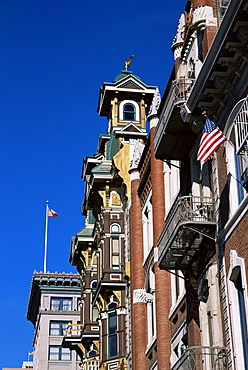 Buildings on 5th Avenue, Gaslamp district, San Diego, California, United States of America, North America