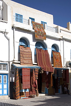 Carpet shop in the Medina, Kairouan, Tunisia, North Africa, Africa