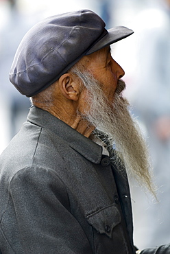 Old man with long beard, Xining, Qinghai, China, Asia