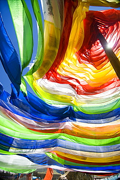 Prayer flags, Yushu, Qinghai, China, Asia