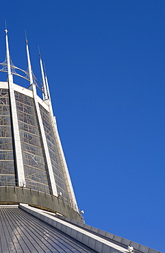 Detail of Metropolitan Cathedral of Christ the King, Liverpool, Merseyside, England, United Kingdom, Europe