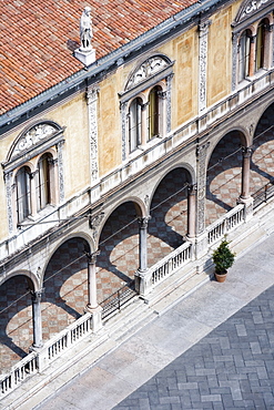 High view of Loggia Consiglio, Piazza dei Signori, Verona, Veneto, Italy, Europe