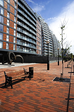 Modern apartment buildings, Huron Basin, Salford Quays, Greater Manchester, England, United Kingdom, Europe