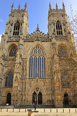 The Western front of York Minster, Gothic Cathedral, York, Yorkshire, England, United Kingdom, Europe