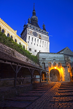 Clock tower, Sighisoara, UNESCO World Heritage Site, Transylvania, Romania, Europe