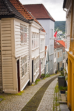 Knosesmauet street, Stransidden district, Bergen, Hordaland, Norway, Scandinavia, Europe