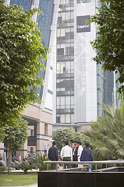 Employees in break time, Tech center 50km from Delhi at Gurgaon, Haryana state, India, Asia