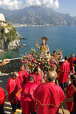 St. Maria Maddalena procession, Atrani, Amalfi coast, Campania, Italy, Europe