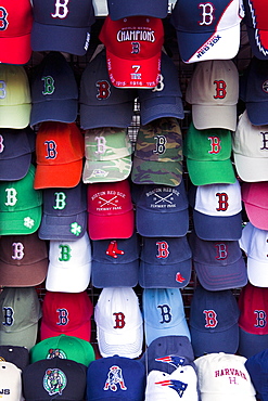 Baseball caps for sale in Quincy Market, Boston, Massachusetts, New England, United States of America, North America