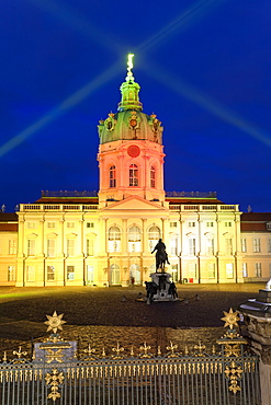 Schloss Charlottenburg (Charlottenburg Castle), illuminated at night, Charlottenburg, Berlin, Germany, Europe