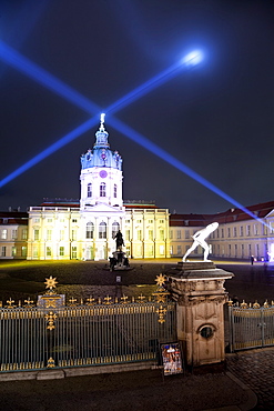 Schloss Charlottenburg (Charlottenburg Castle), illuminated at night at Christmas, Charlottenburg, Berlin, Germany, Europe