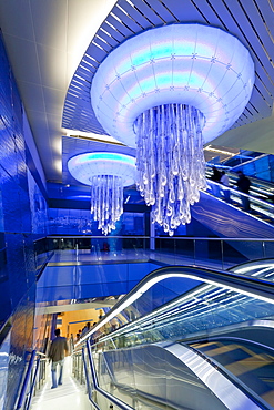 Dubai Metro station, opened in 2010, Dubai, United Arab Emirates, Middle East