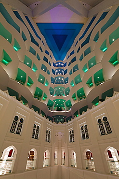 Atrium of the Burj Al Arab Hotel, Dubai, United Arab Emirates, Middle East