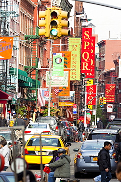 Typical street scene in Little Italy, Manhattan, New York City, New York, United States of America, North America