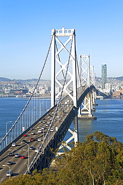 Oakland Bay Bridge and city skyline, San Francisco, California, United States of America, North America