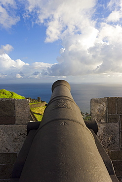 Brimstone Hill Fortress, 18th century compound, lined with 24 cannons, largest and best preserved fortress in the Caribbean, Brimstone Hill Fortress National Park, UNESCO World Heritage Site, St. Kitts, Leeward Islands, West Indies, Caribbean, Central America