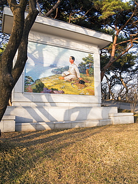 Picture of Kim Il Sung as a boy, Mangyondae Revolutionary site, the birthplace of President Kim Il Sung, Pyongyang, Democratic People's Republic of Korea (DPRK), North Korea, Asia