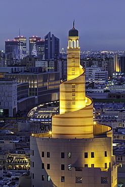 The spiral mosque of the Kassem Darwish Fakhroo Islamic Centre in Doha, Qatar, Middle East