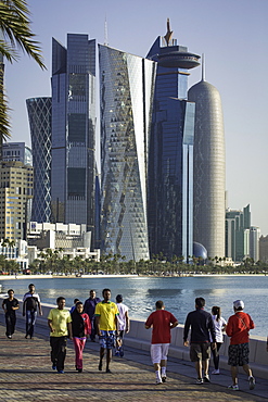 New skyline of the West Bay central financial district of Doha, Qatar, Middle East