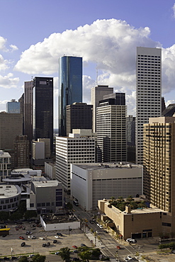 Downtown city skyline, Houston, Texas, United States of America, North America