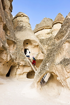 Volcanic tufa formations, known as fairy chimneys, Pasabag, near Zelve, Cappadocia, Anatolia, Turkey, Asia Minor, Eurasia