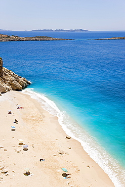 Elevated view of Kaputas beach near Kas, Mediterranean coast (Turquoise coast), Anatolia, Turkey, Asia Minor, Eurasia