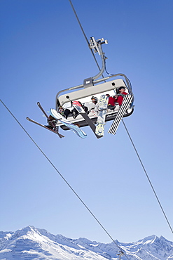 Fast modern chairlift, St. Anton am Arlberg, Tirol, Austria, Europe