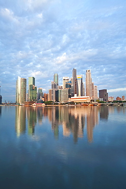 Skyline and Financial district at dawn, Singapore, Southeast Asia, Asia