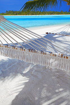 Hammock on tropical beach, Maldives, Indian Ocean, Asia