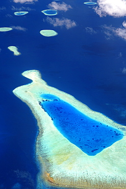 Aerial view of the Maldives, Indian Ocean, Asia 