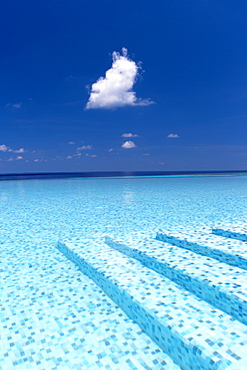 Infinity pool in the Maldives, Indian Ocean, Asia