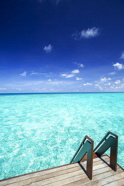 Stairs to the ocean , Maldives, Indian Ocean, Asia