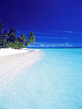 Island and lagoon, Maldives, Indian Ocean, Asia