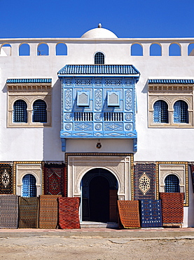 Typical decorative window in a carpet shop in the medina, Tunisia, North Africa, Africa