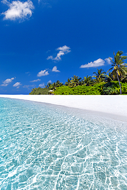 Island and lagoon, Maldives, Indian Ocean, Asia