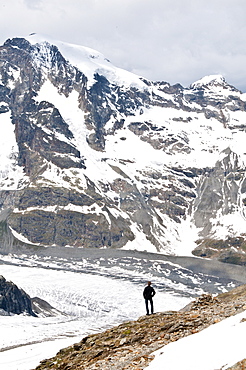 At the summit of Diavolezza Peak, Switzerland, Europe