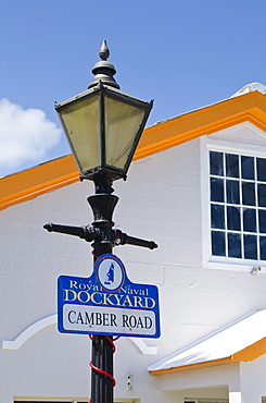 Street sign at the Royal Naval Dockyard, Bermuda, Central America