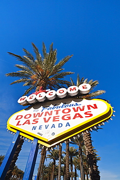 Welcome to downtown Las Vegas sign, Las Vegas, Nevada, United States of America, North America