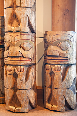 First Nation's totem poles at the Museum of Northern British Columbia, Prince Rupert, British Columbia, Canada, North America