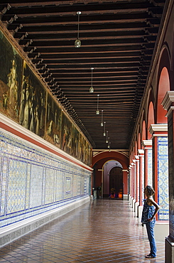 Mosaic walls in the Convent of Santo Domingo, Lima, Peru, South America