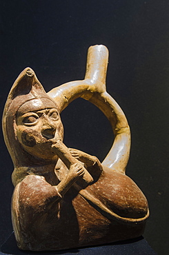 Pre-Columbian pottery in the Museum of Archaeology, Trujillo, Peru, South America