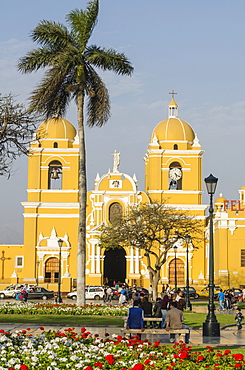 Cathedral of Trujillo from Plaza de Armas, Trujillo, Peru, South America