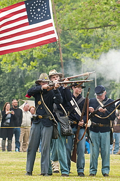 Union soldiers at the Thunder on the Roanoke Civil War reenactment in Plymouth, North Carolina, United States of America, North America