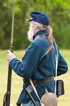 Union soldier at the Thunder on the Roanoke Civil War reenactment in Plymouth, North Carolina, United States of America, North America